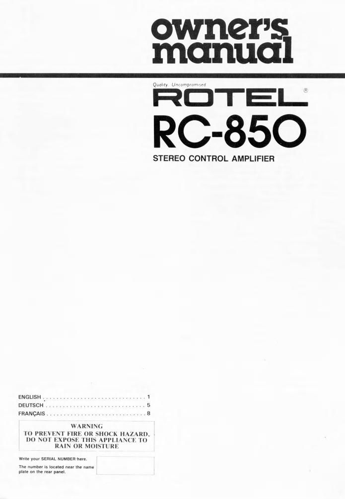 Rotel RC 850 OM