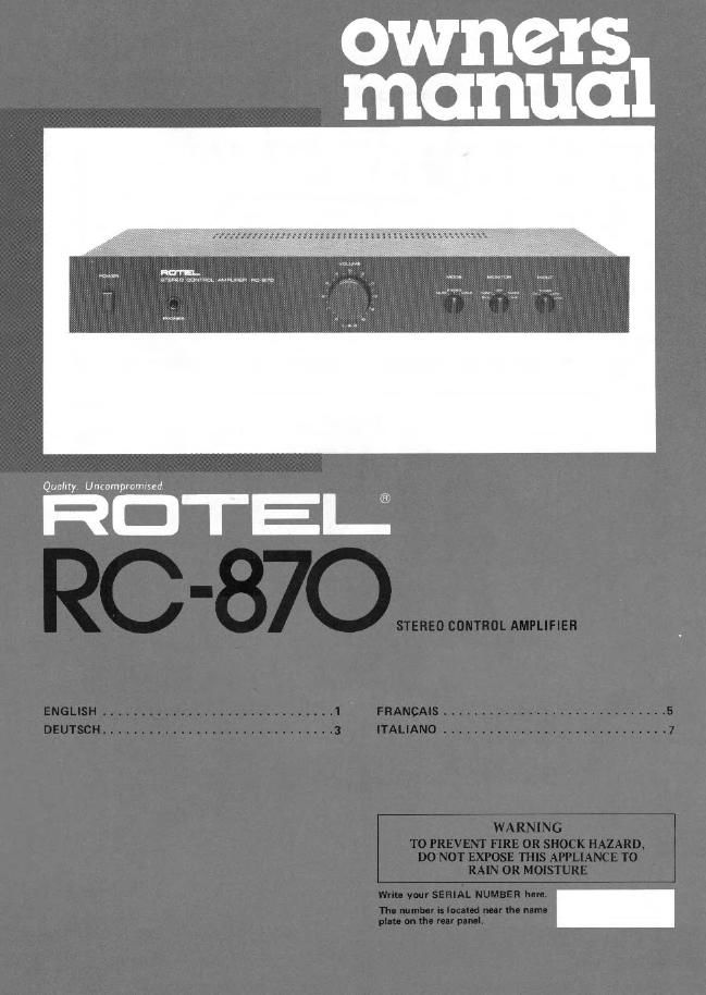 Rotel RC 870 OM