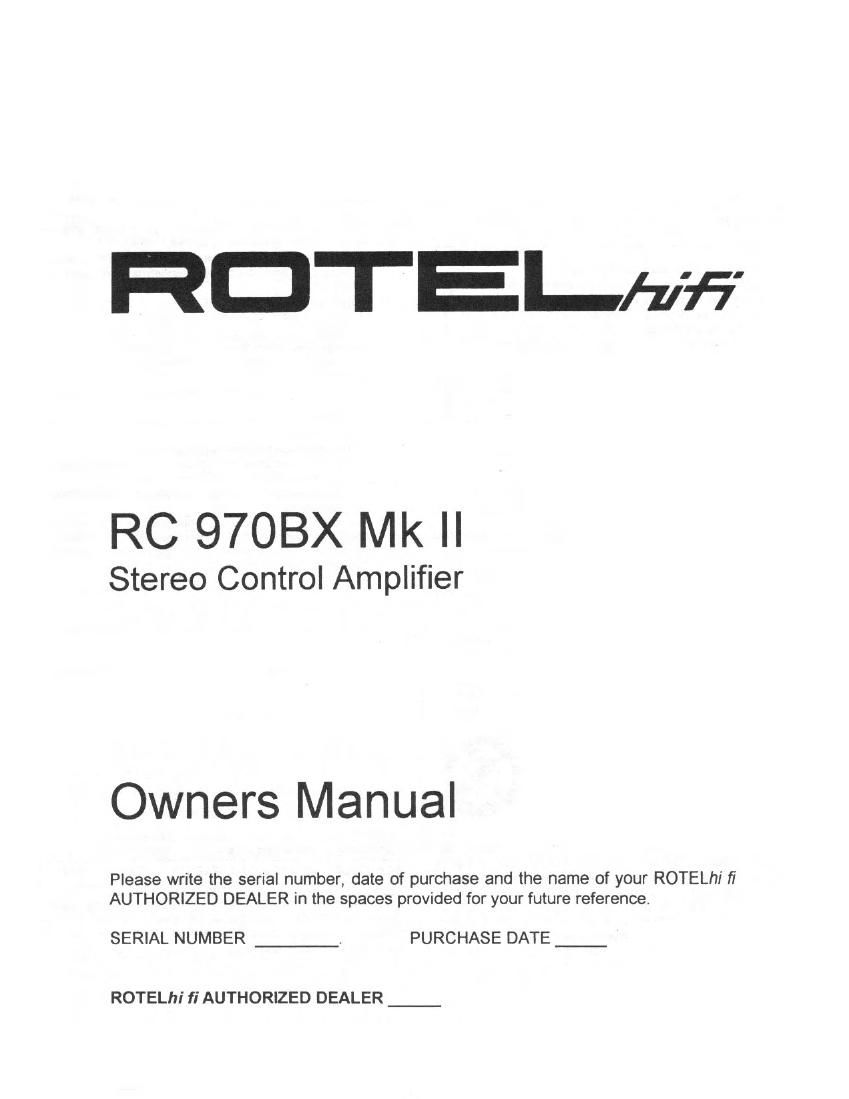 Rotel RC 970BX MK2 OM