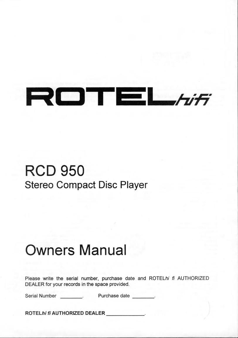 Rotel RCD 950 OM