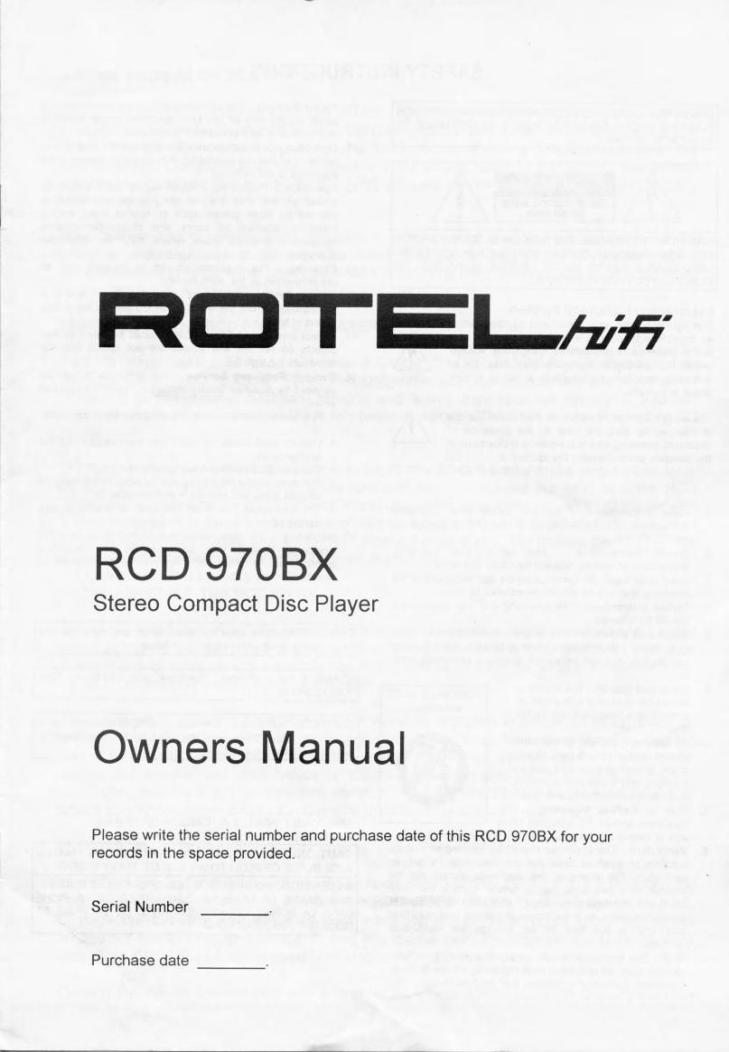 Rotel RCD 970BX OM
