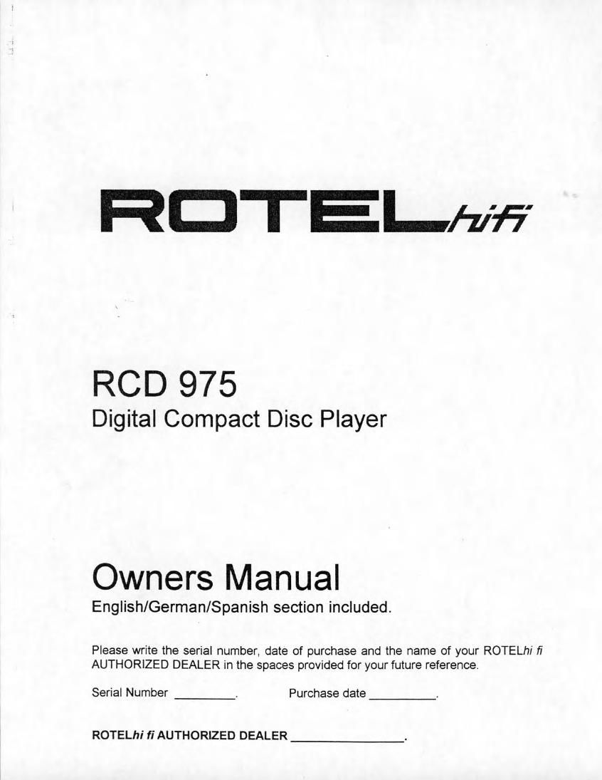 Rotel RCD 975 OM