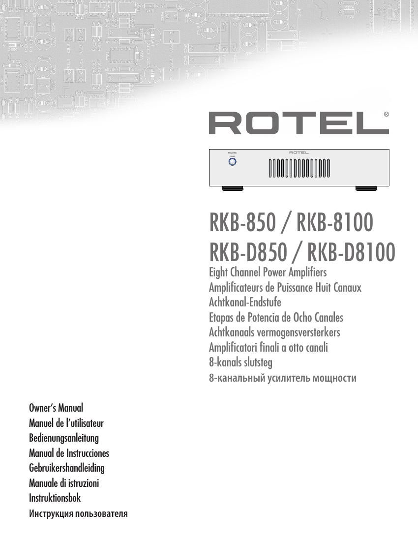 Rotel RKB 850 8100 D850 D8100 OM