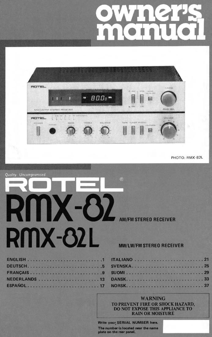 Rotel RMX 82 82L OM