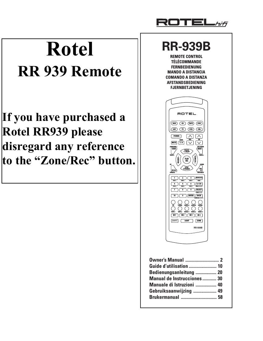 Rotel RR 939 OM