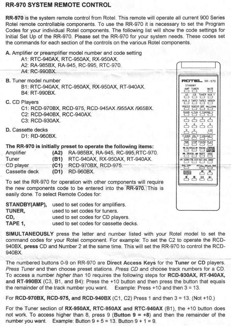 Rotel RR 970 OM