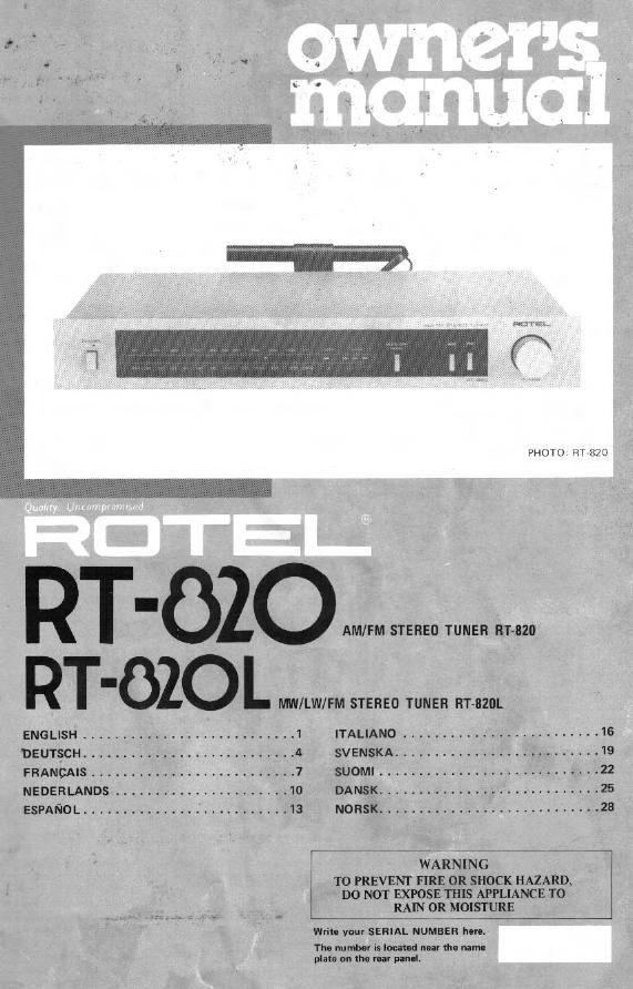 Rotel RT 820 OM