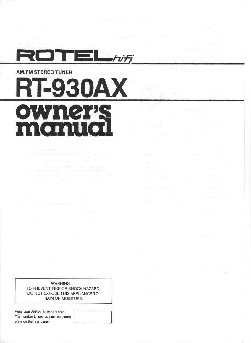 Rotel RT 930AX OM