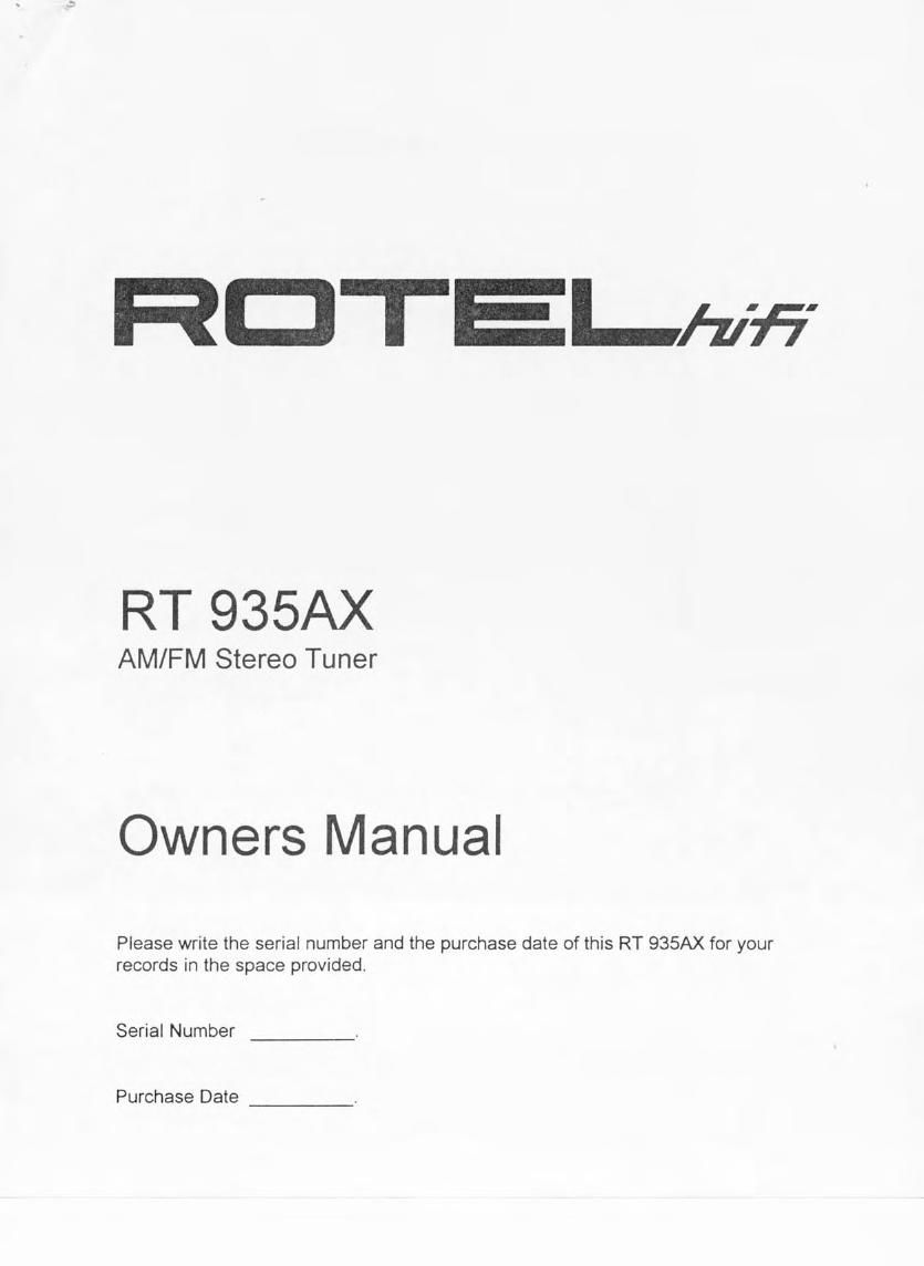 Rotel RT 935AX OM