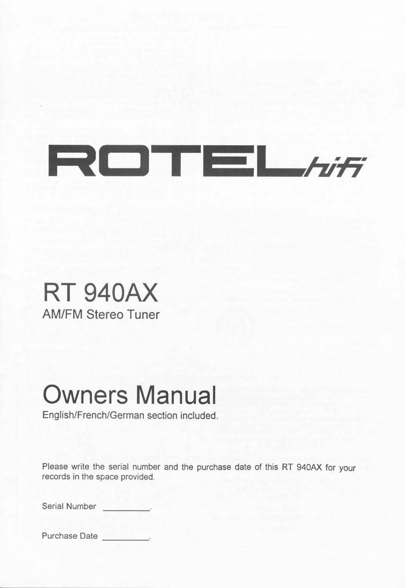 Rotel RT 940AX OM