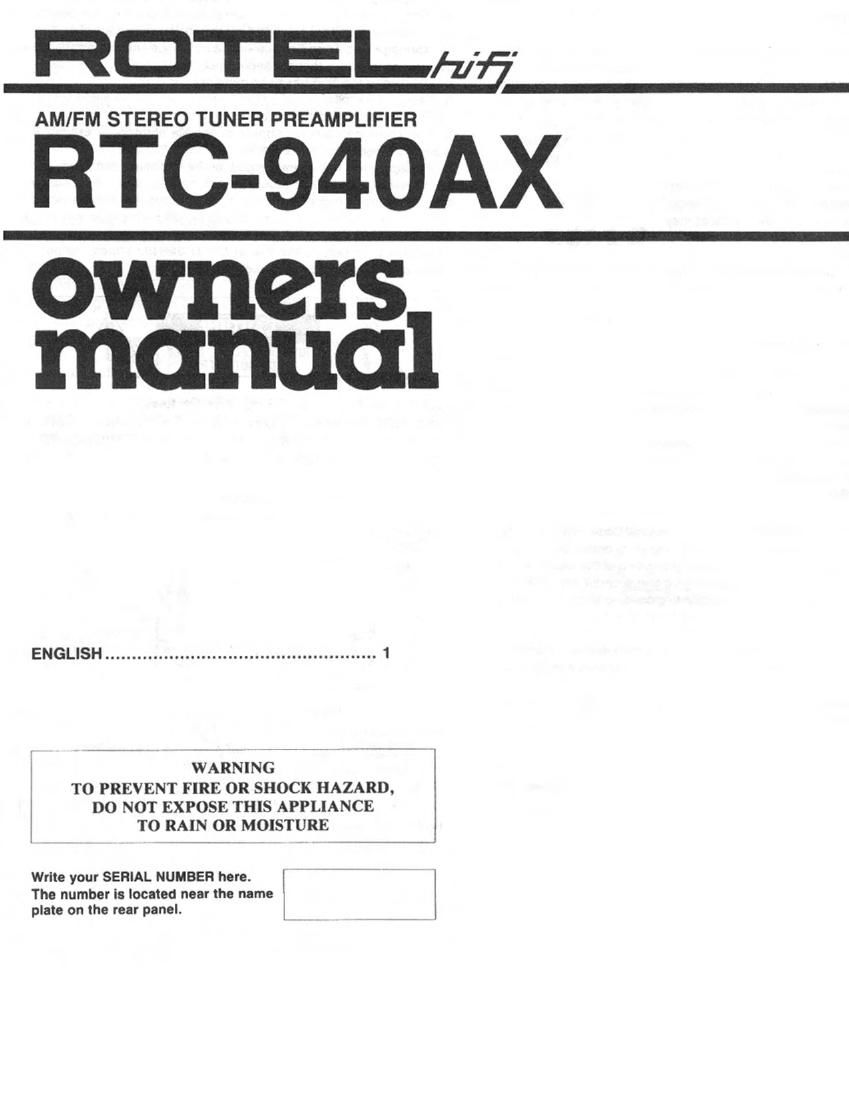 Rotel RTC 940AX OM