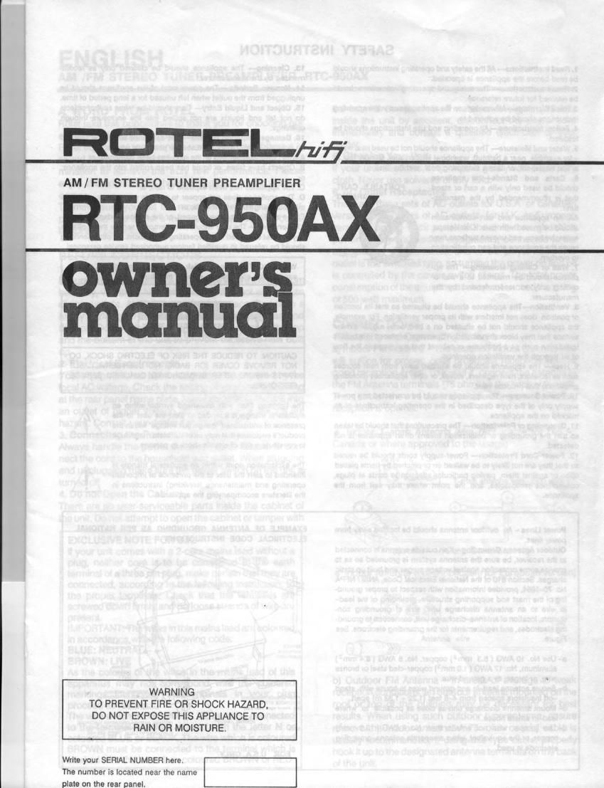 Rotel RTC 950AX OM