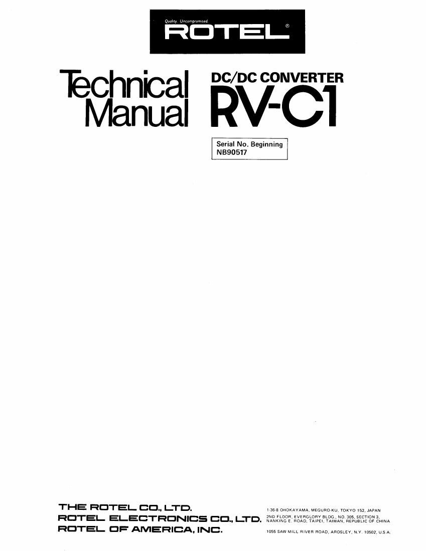 rotel rv c 1 service manual