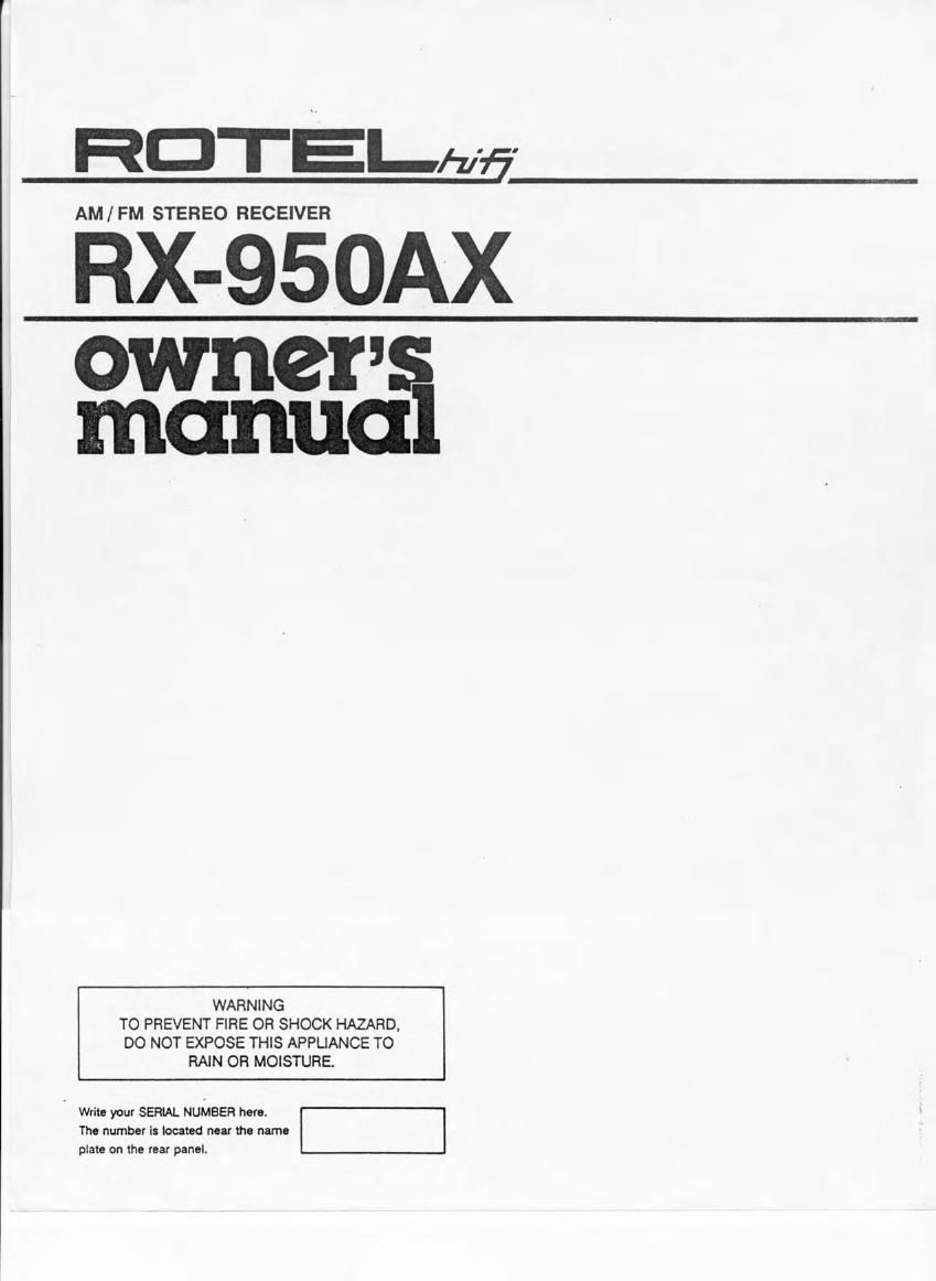 Rotel RX 950AX OM