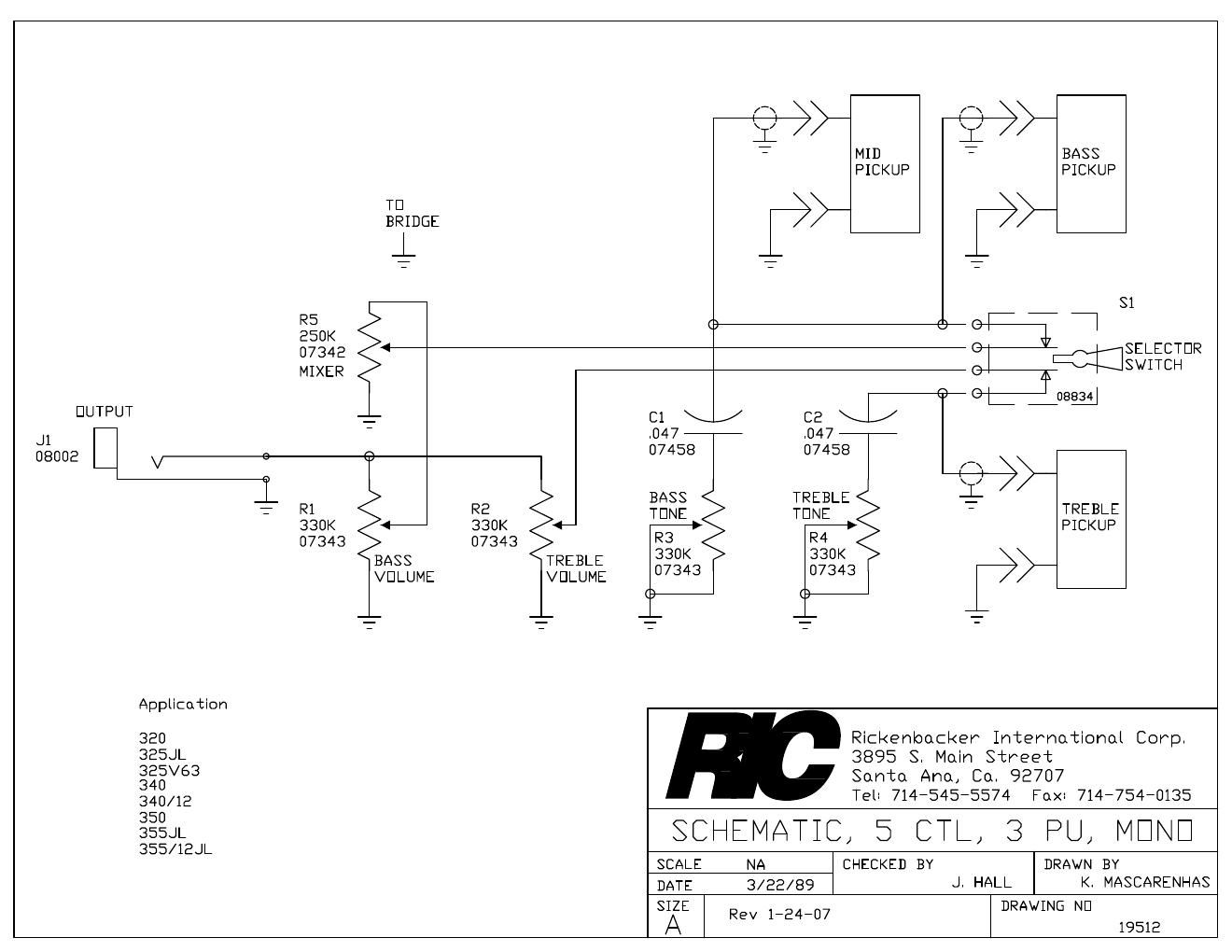 rickenbacker 320 340 350 series guitar wiring diagram