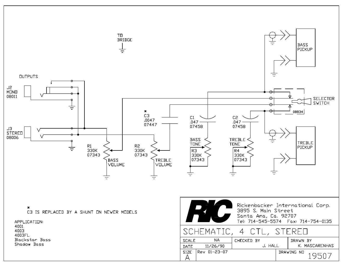 rickenbacker 4001 bass wiring diagram