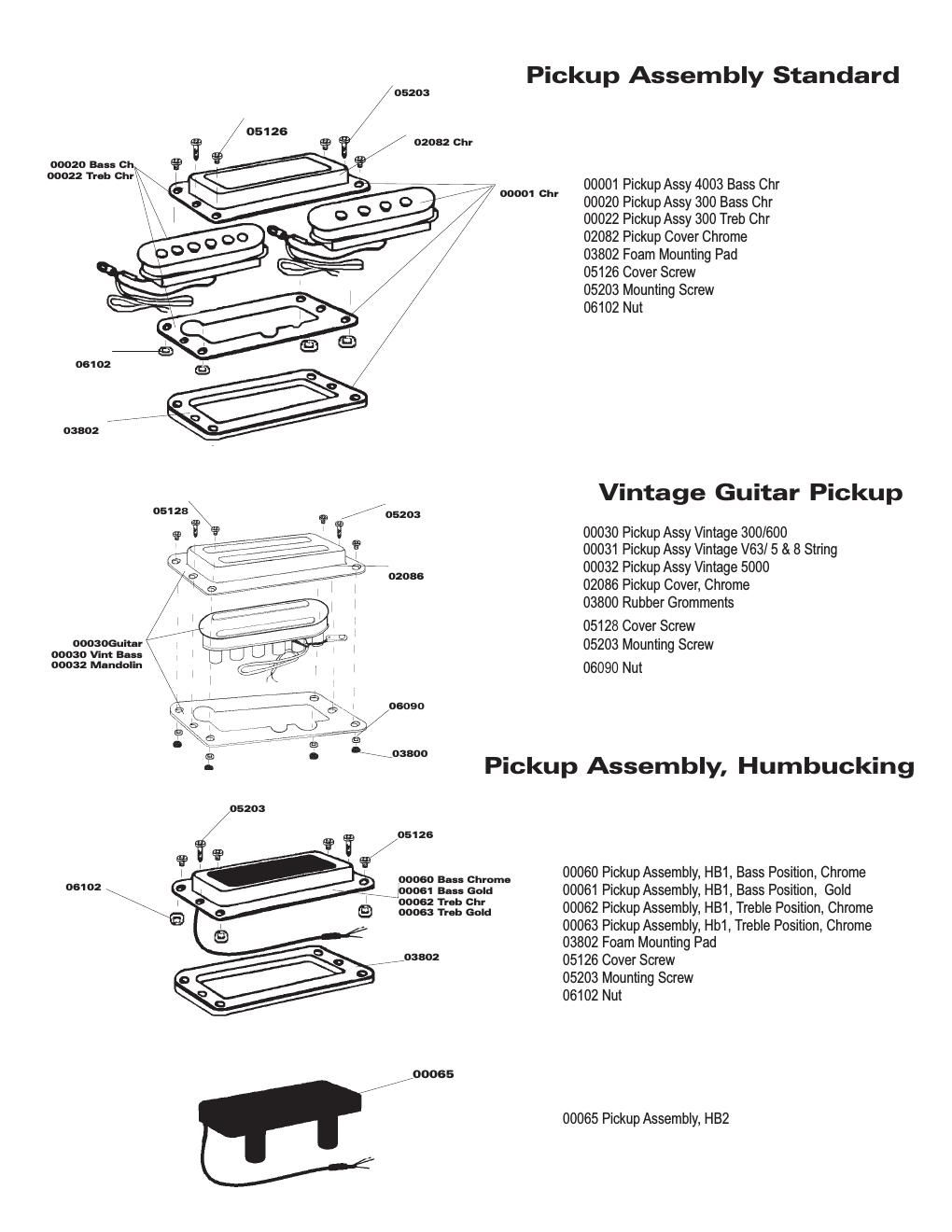rickenbacker pickup parts