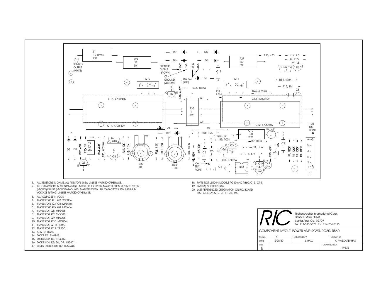 rickenbacker rg 90 rb60 schematics