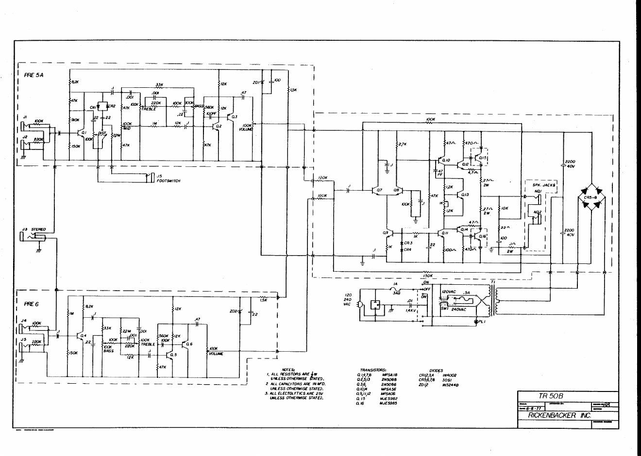 rickenbacker tr 50b schematics
