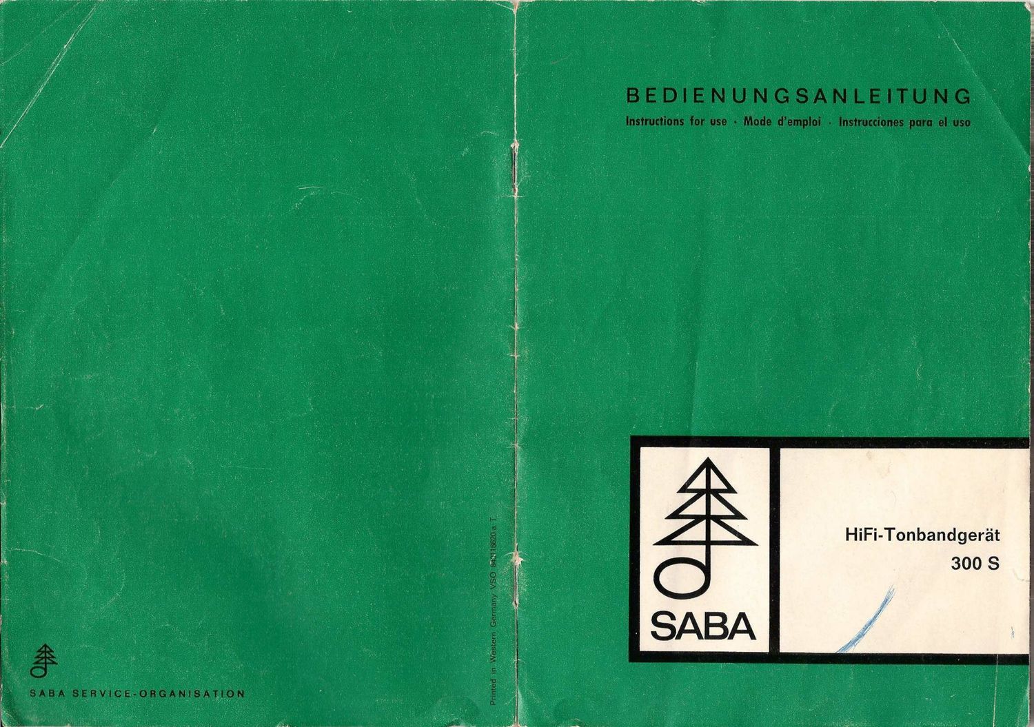 saba 300s bedienungsanleitung