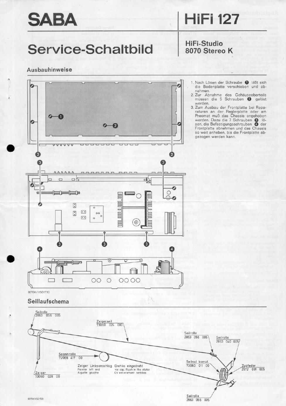 saba 8070 service manual