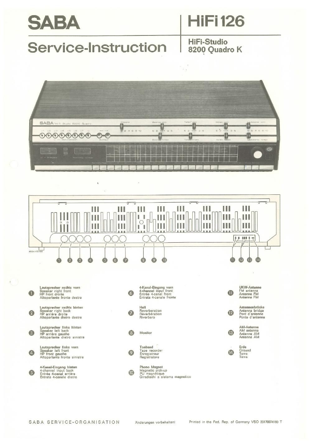 saba 8200 service manual