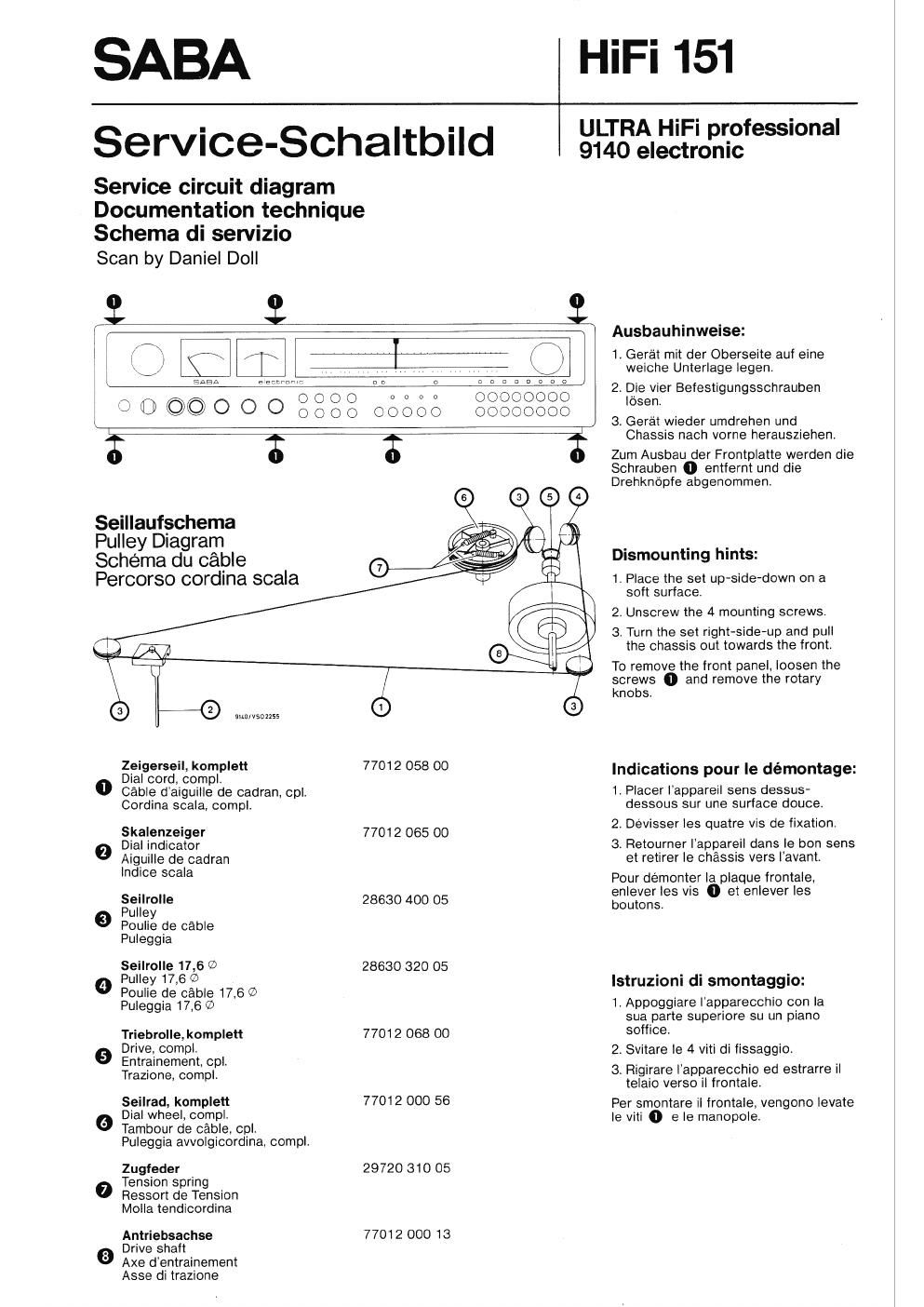 saba 9140 service info