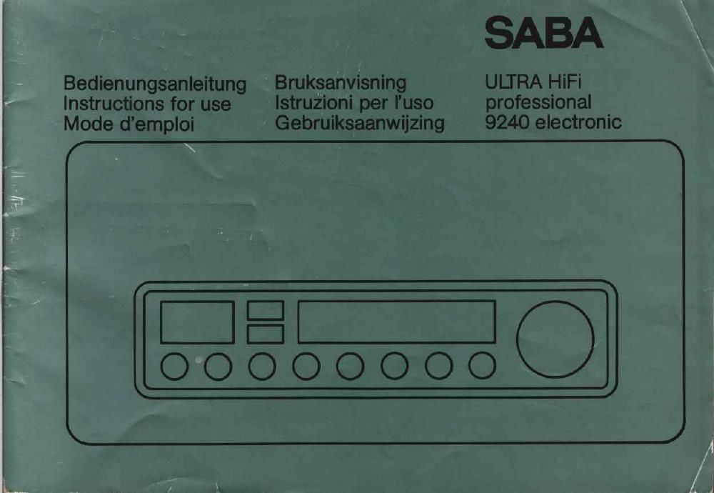 saba 9240 owners manual