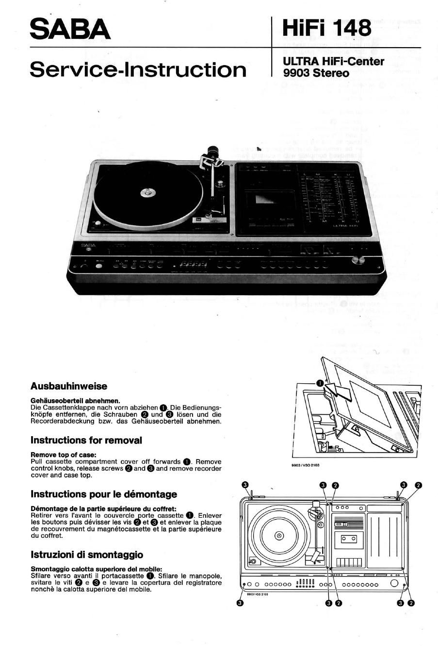 saba 9903 service manual