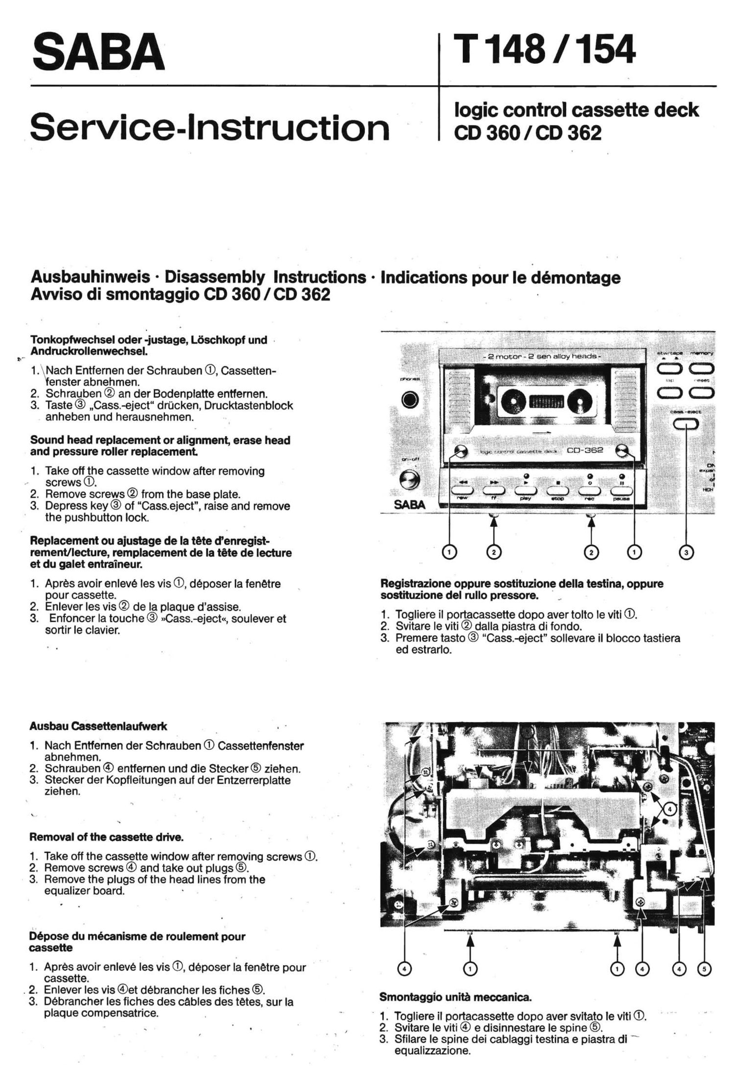 saba cd 360 362 service manual