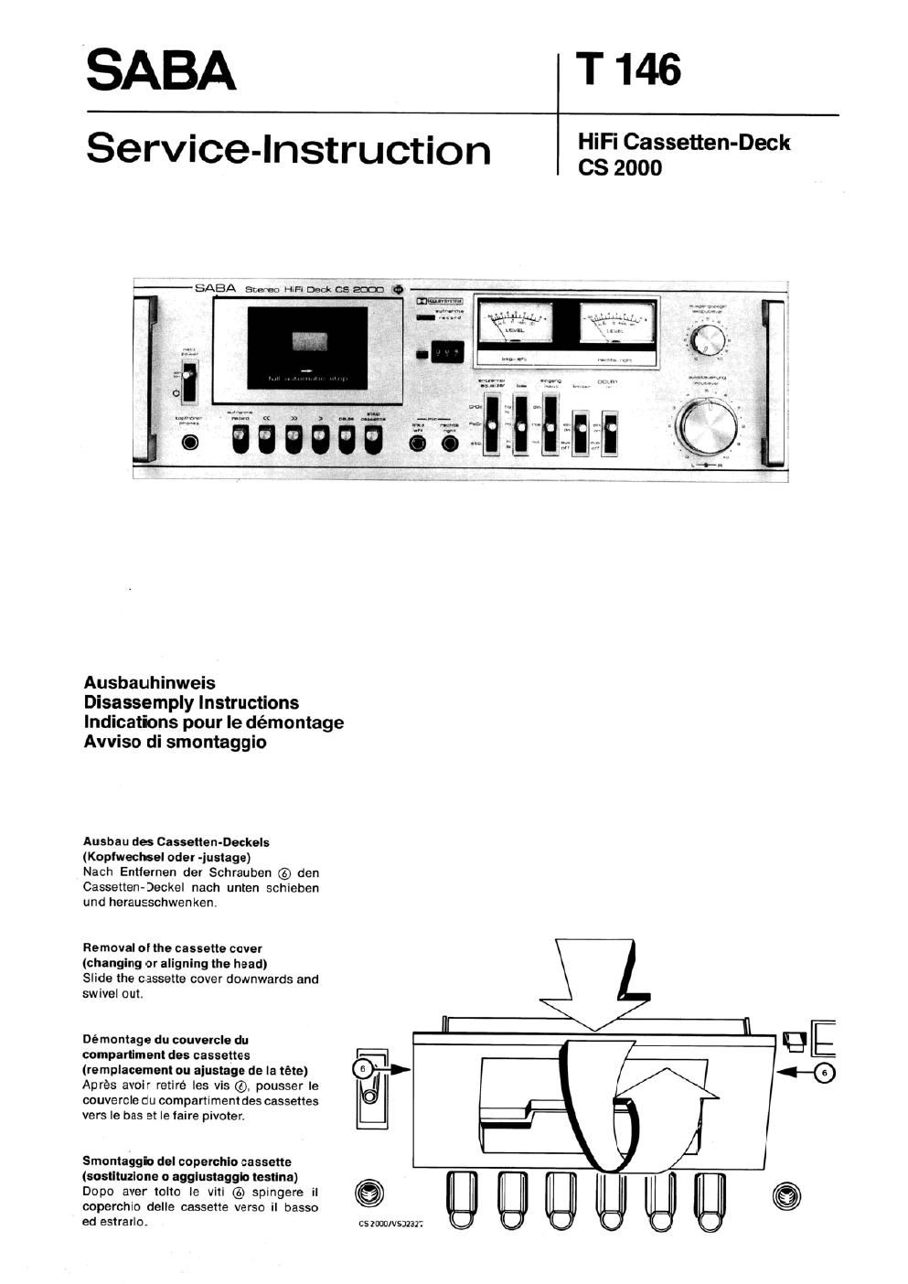 saba cs 2000 service manual