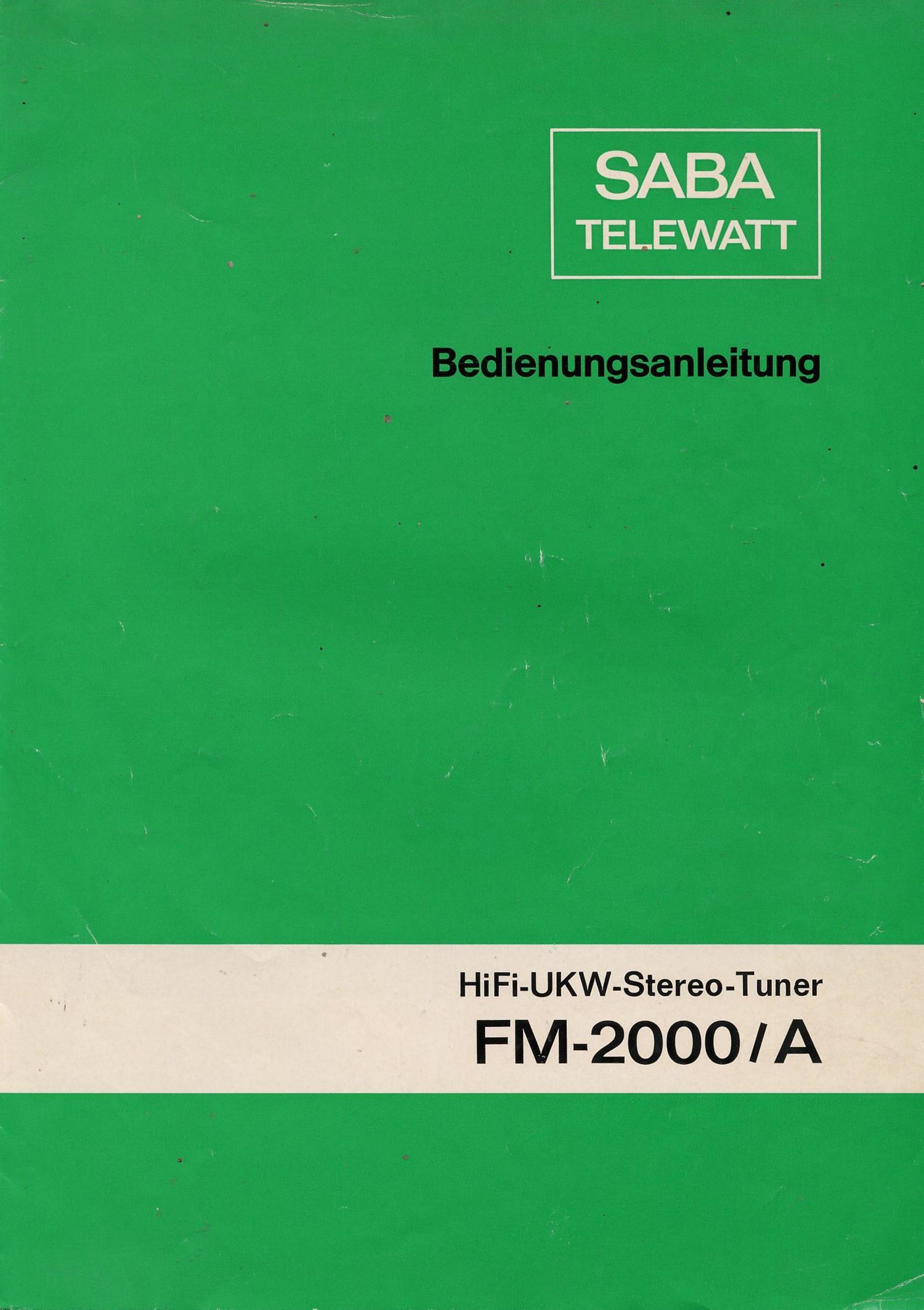 saba fm 2000 a bedienungsanleitung