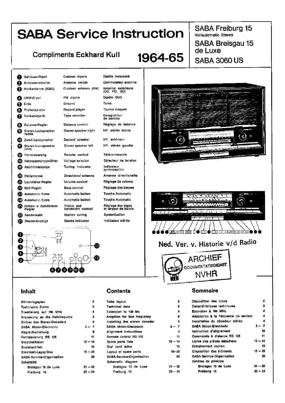 saba freiburg 15 service manual