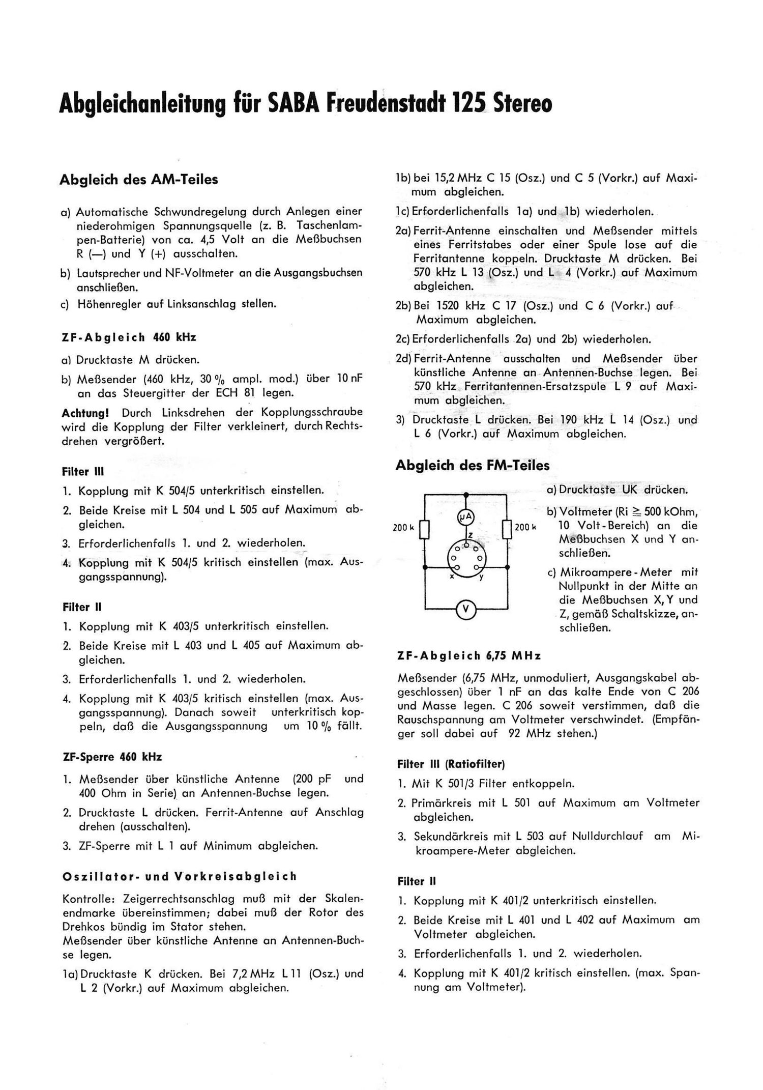 saba freudenstadt 125 service manual