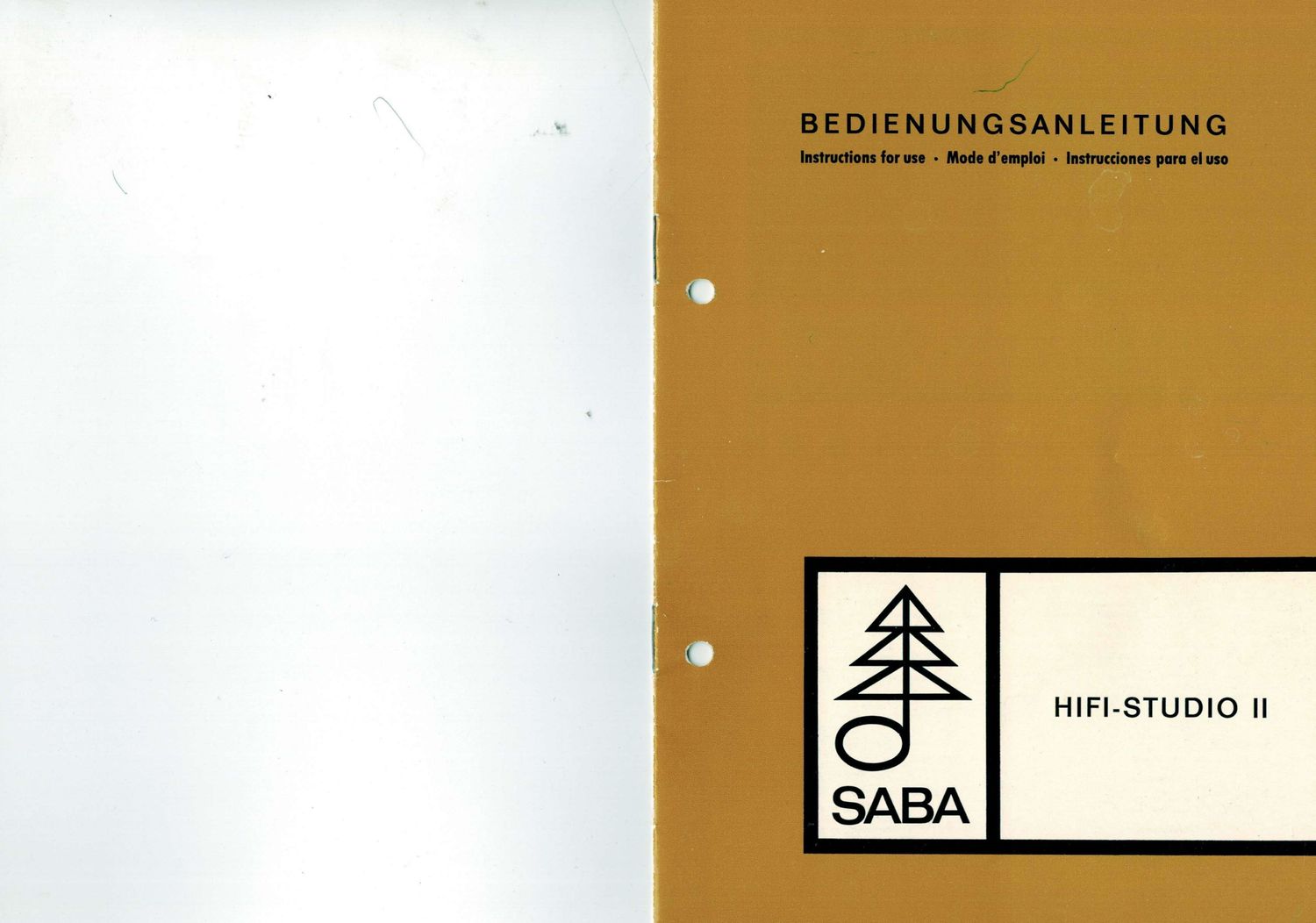 saba hifi studio ii stereo bedienungsanleitung