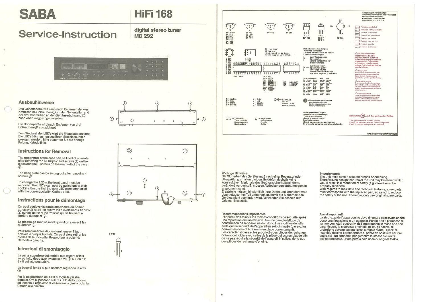 saba md292 service manual