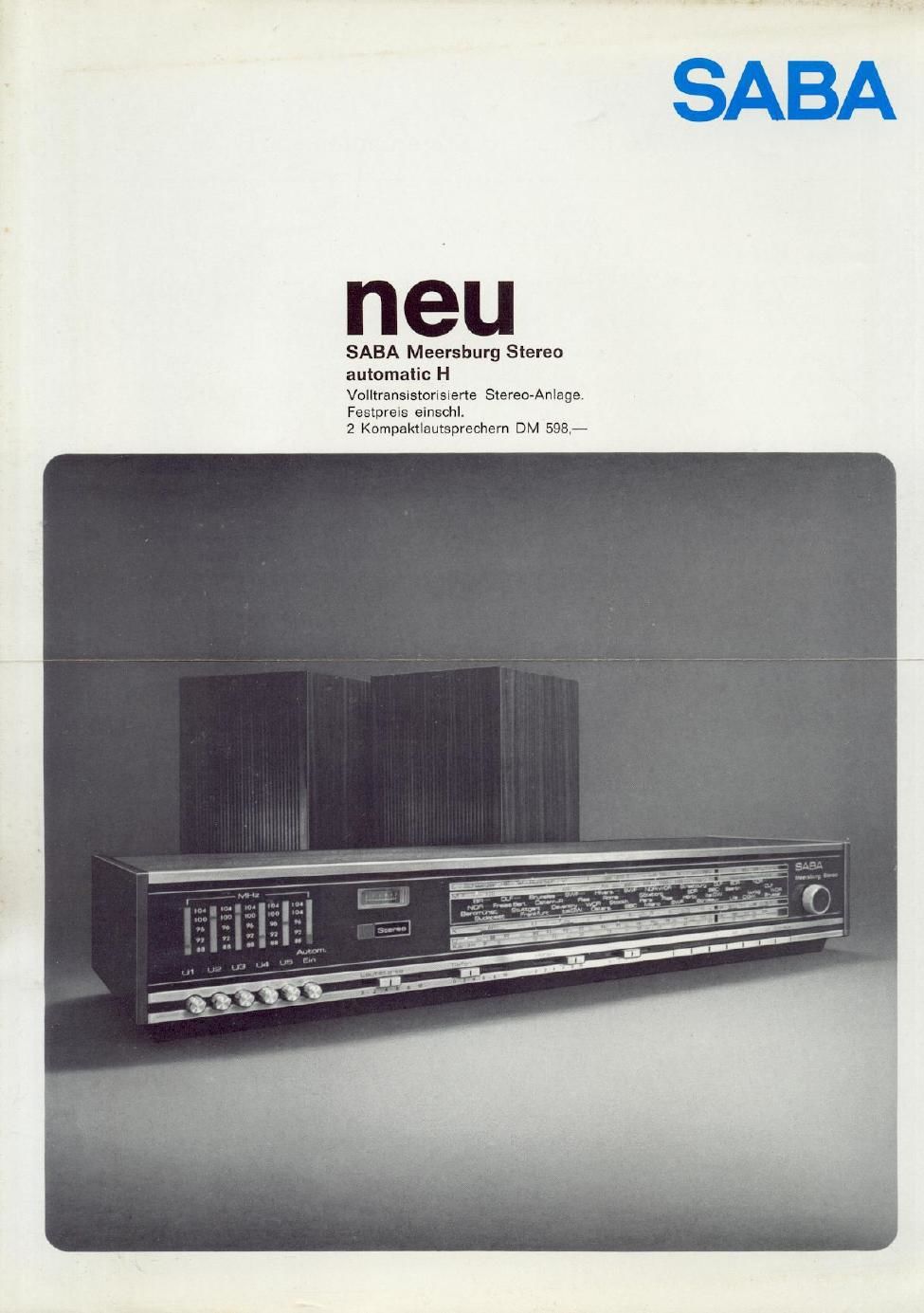 saba meersburg stereo automatik brochure