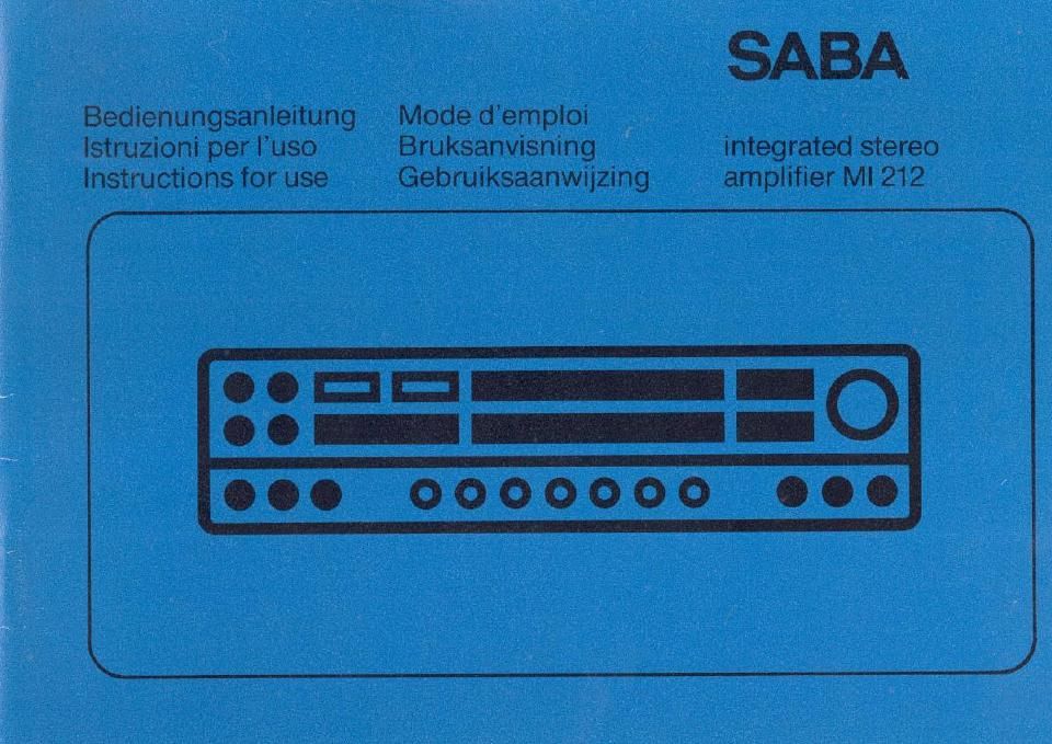 saba mi 212 owners manual