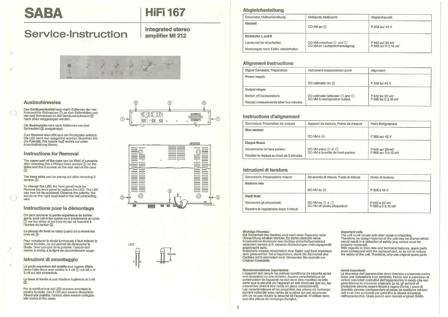 saba mi 212 service manual