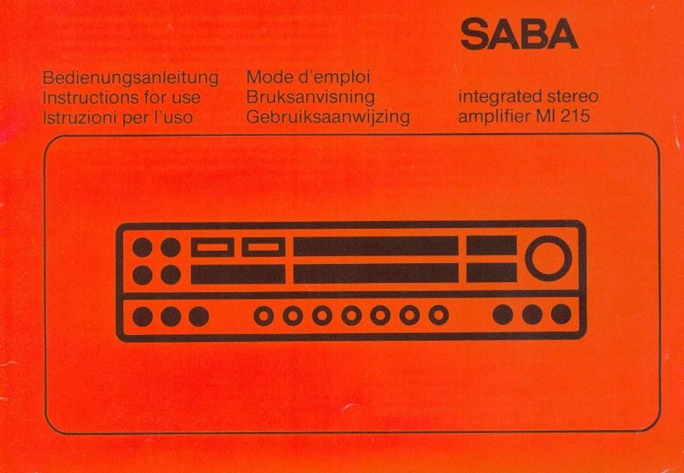 saba mi 215 owners manual