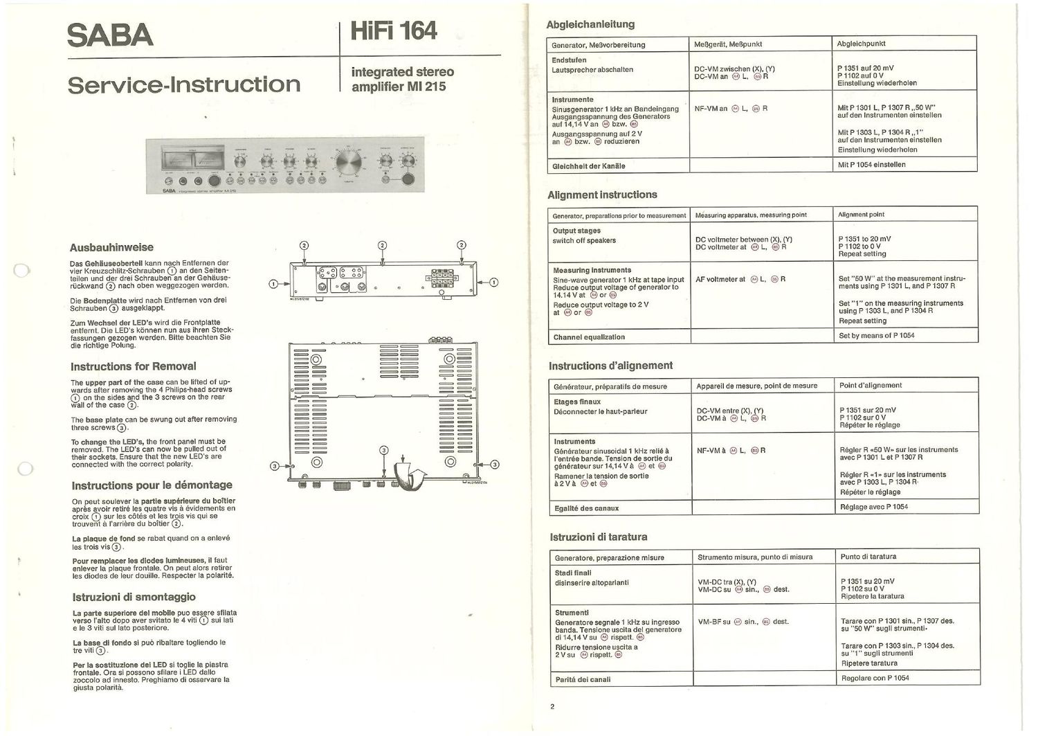 saba mi 215 service manual