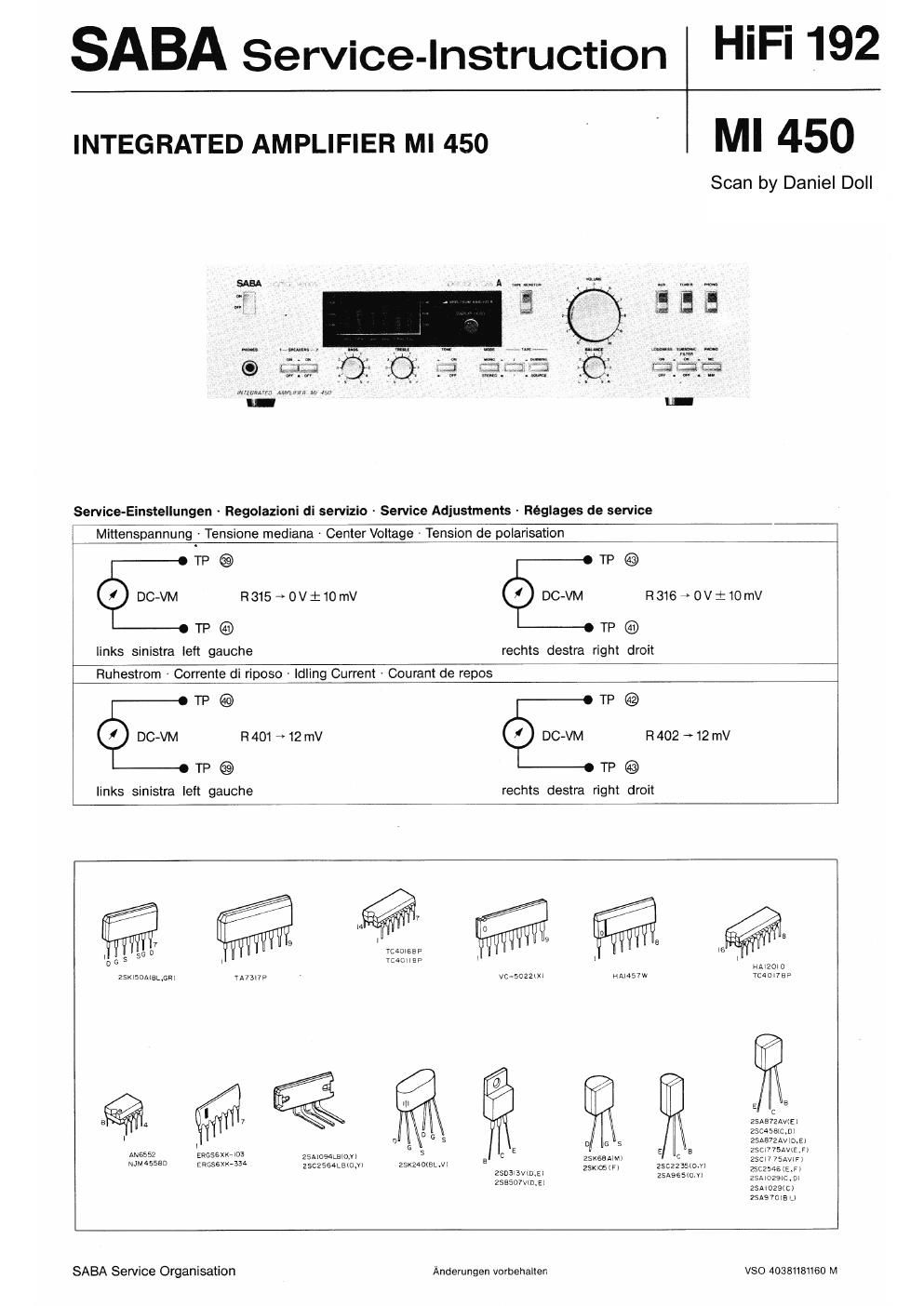 saba mi 450 owners manual