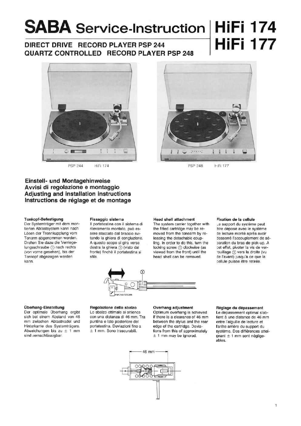 saba psp 244 248 service manual