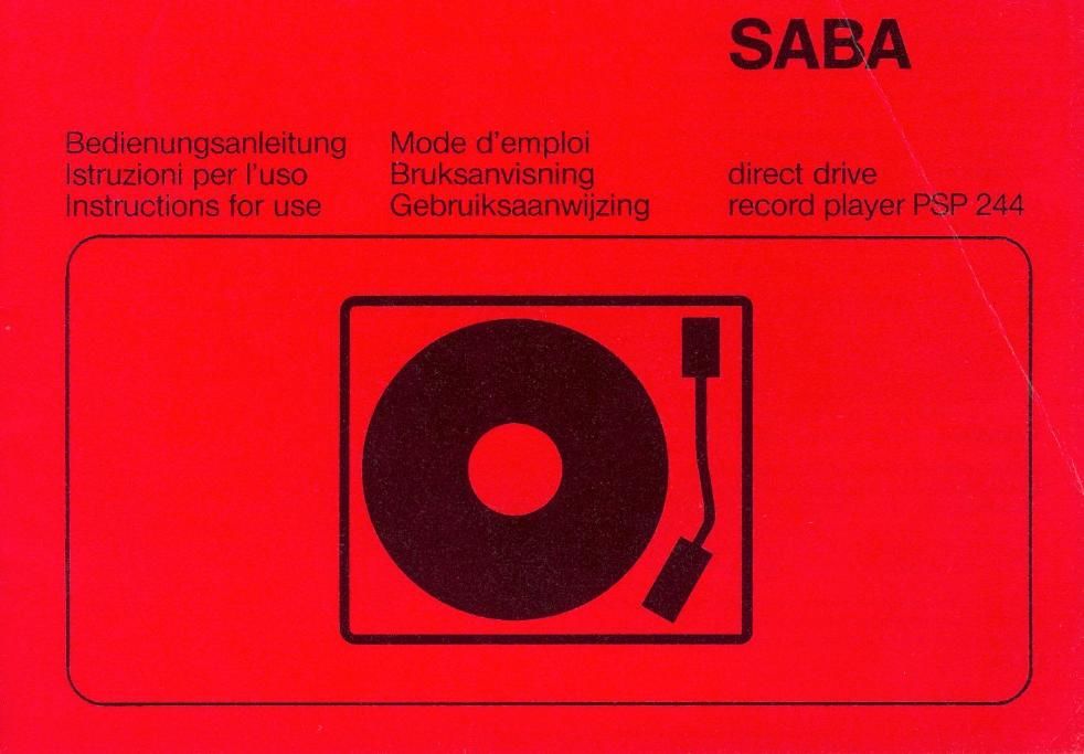 saba psp 244 owners manual