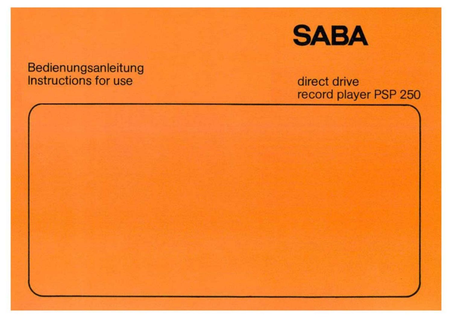 saba psp 250 owners manual