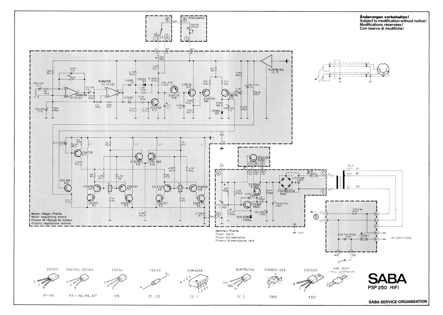 saba psp 250 schematic