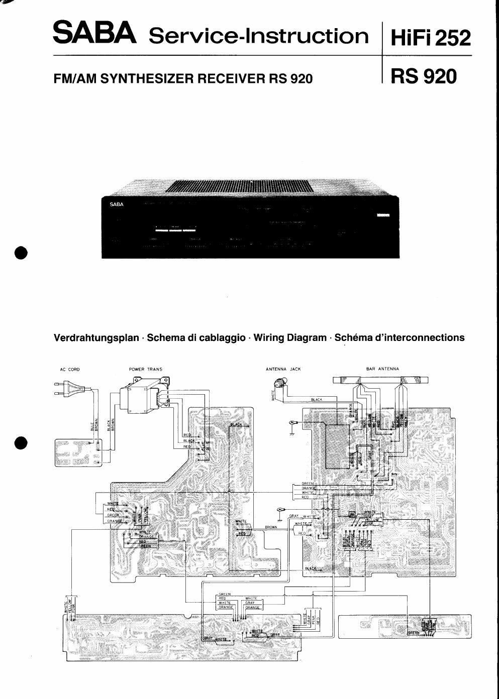 saba rs 920 service manual