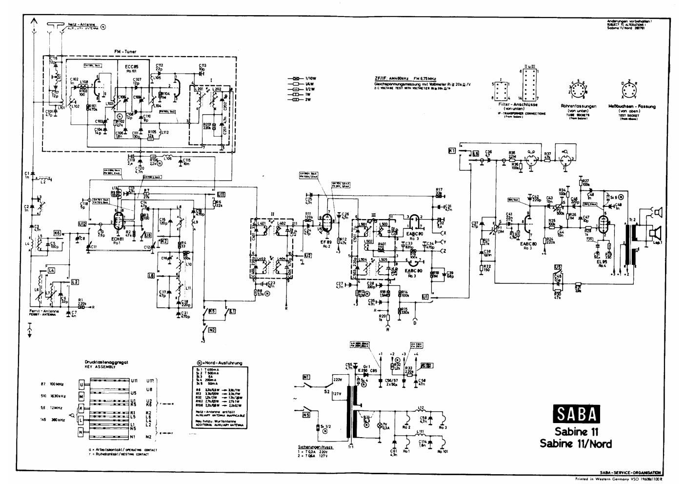 saba sabine 11 schematic