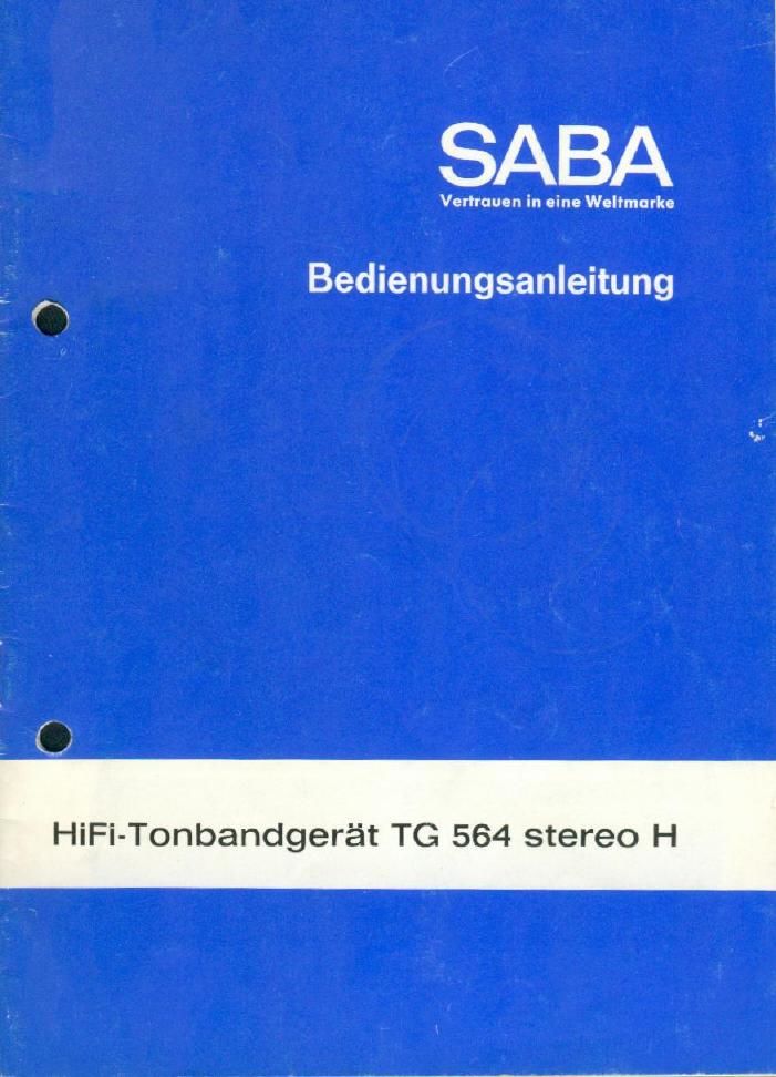 saba tg 564 bedienungsanleitung