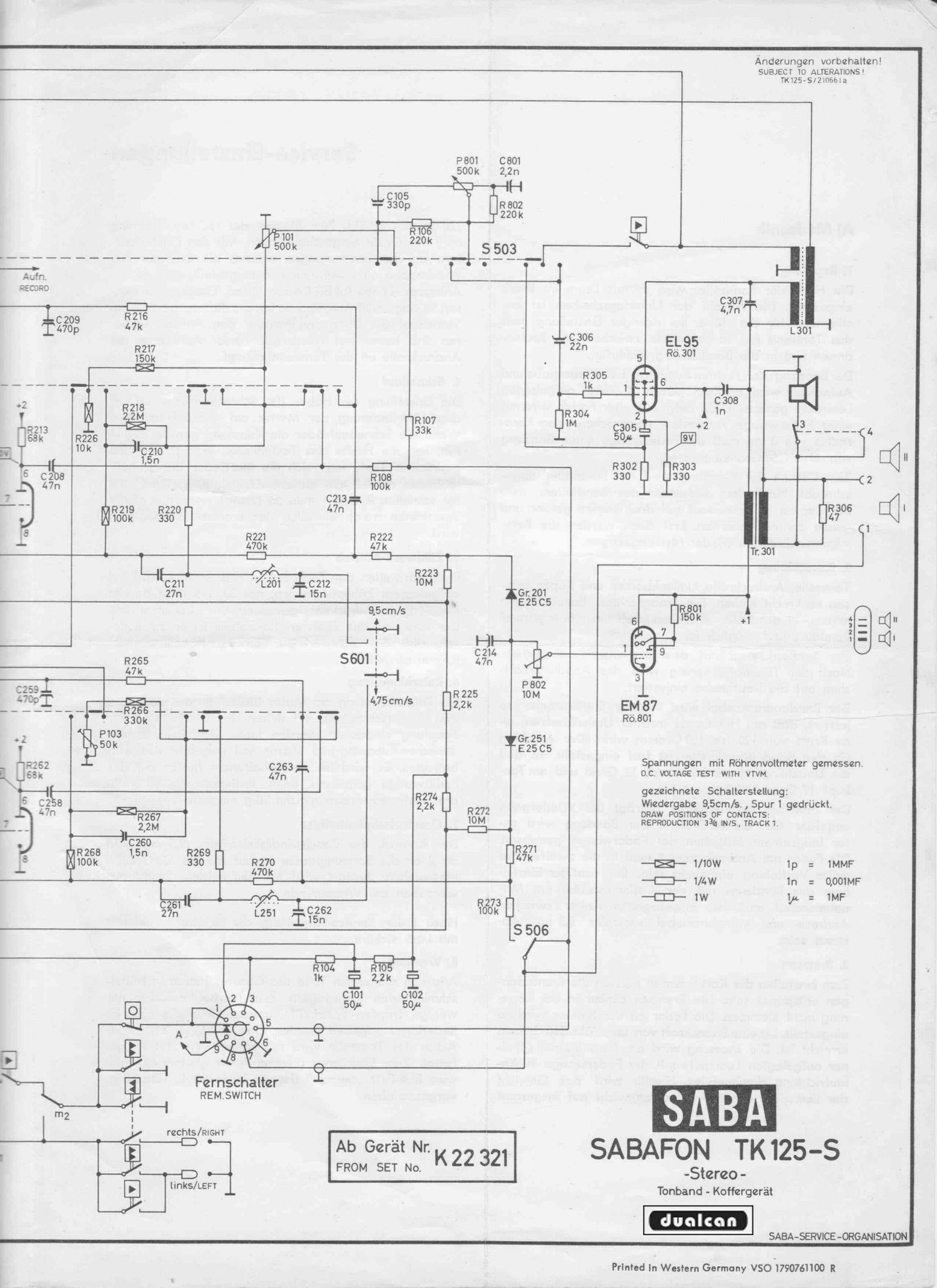 saba tk 125 s service